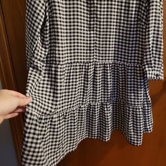 Reitmans Gingham Babydoll Tunic Tiered Shirtdress L - Picture 9 of 12